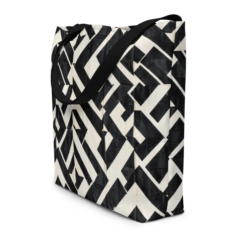 Obsidian Origami on Large Tote Bag W/ Pocket — Front