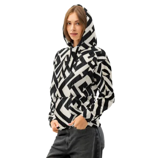 Obsidian Origami on a Cotton Hoodie