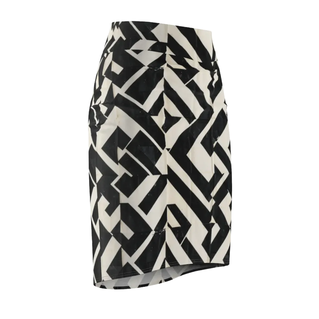 Obsidian Origami on Pencil Skirt — Front Side