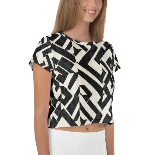 Obsidian Origami on a Crop Tee