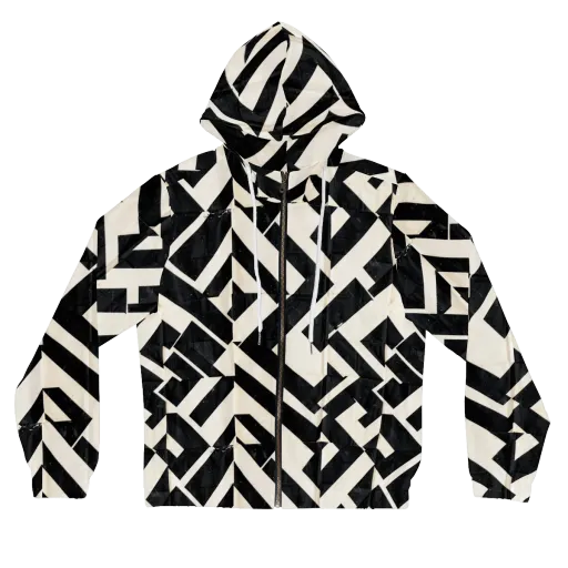 Obsidian Origami on a Women's Full-Zip Hoodie