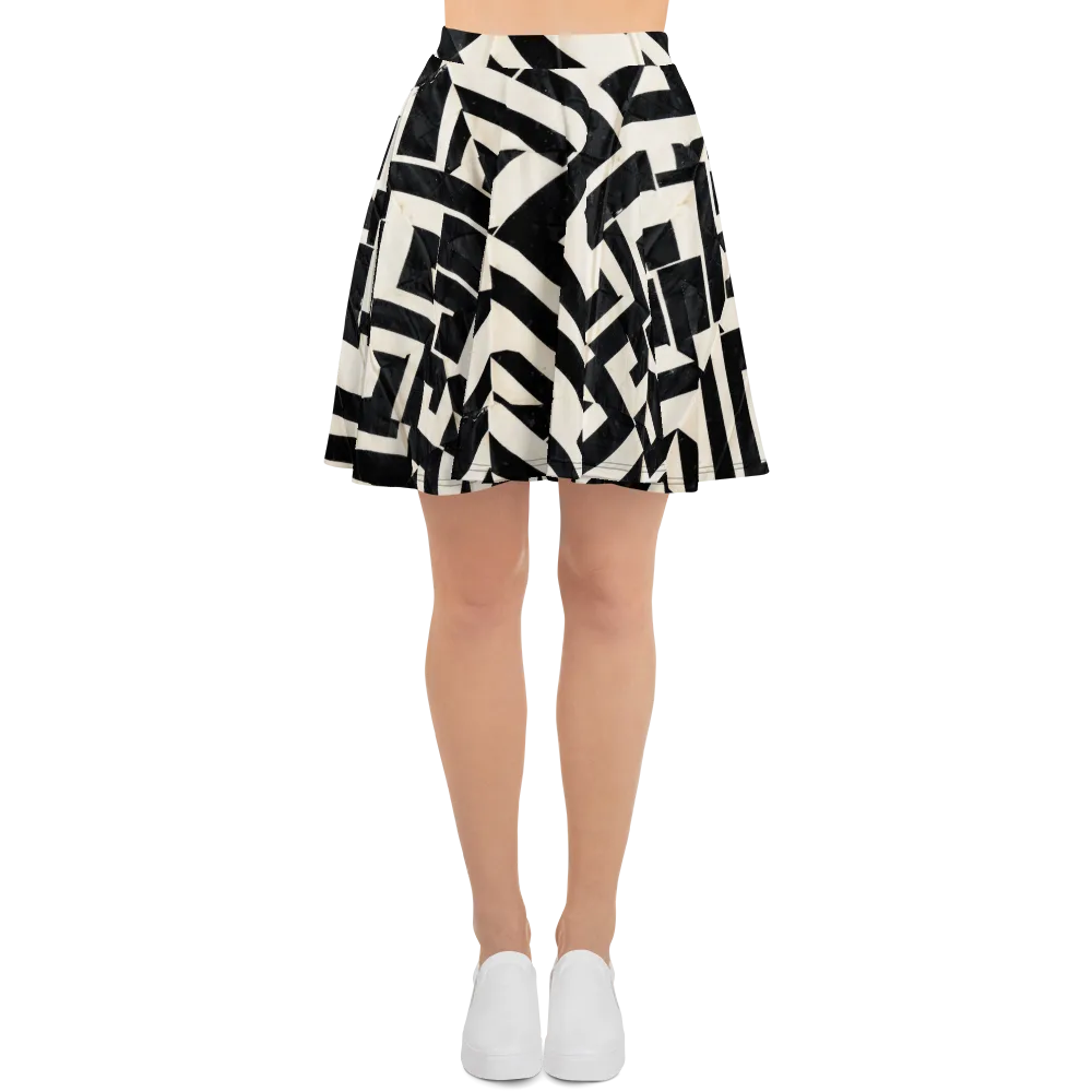 Obsidian Origami on Skater Skirt — Front