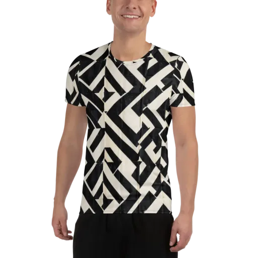 Obsidian Origami on a Men's Athletic T-Shirt