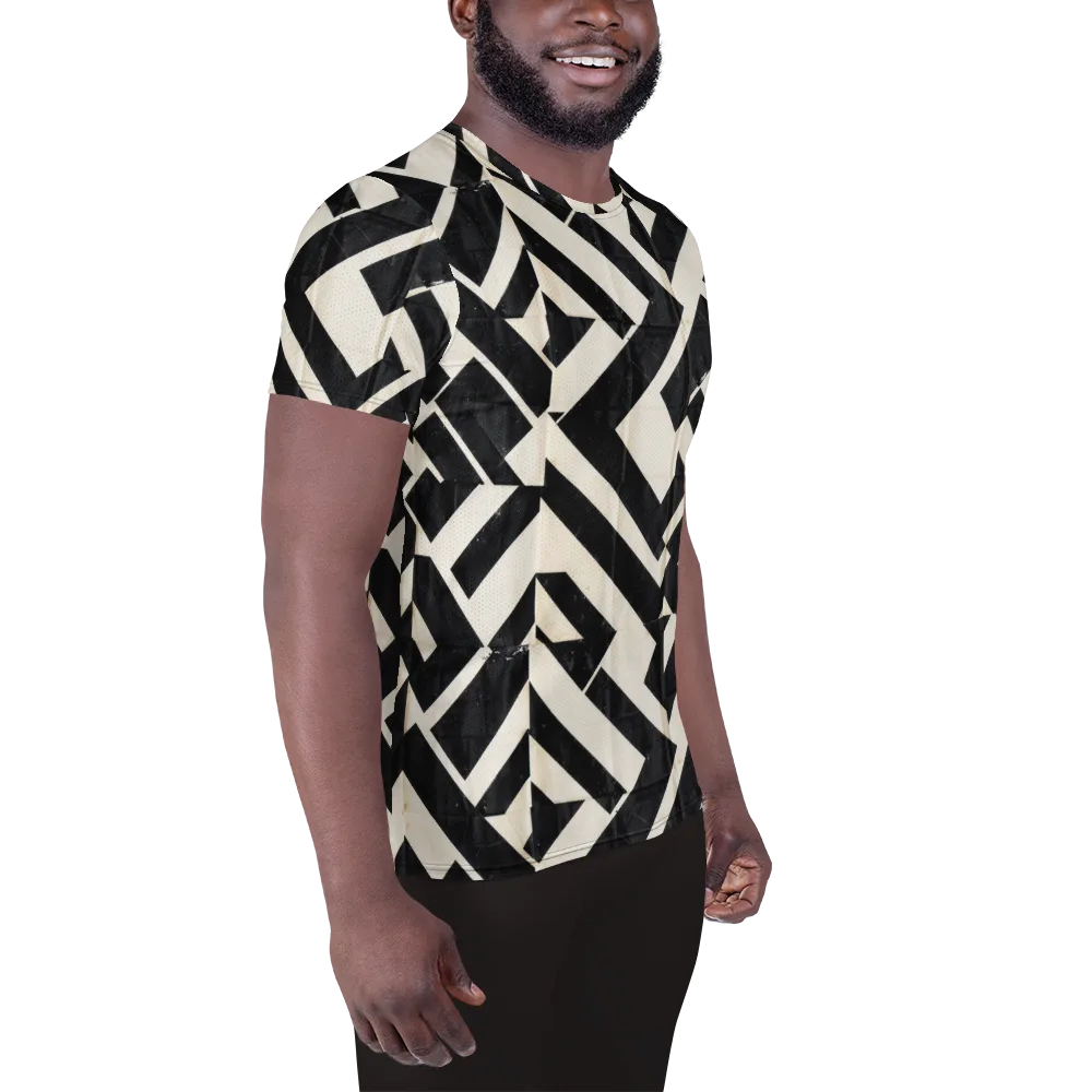 Obsidian Origami on Men's Athletic T-Shirt — Right