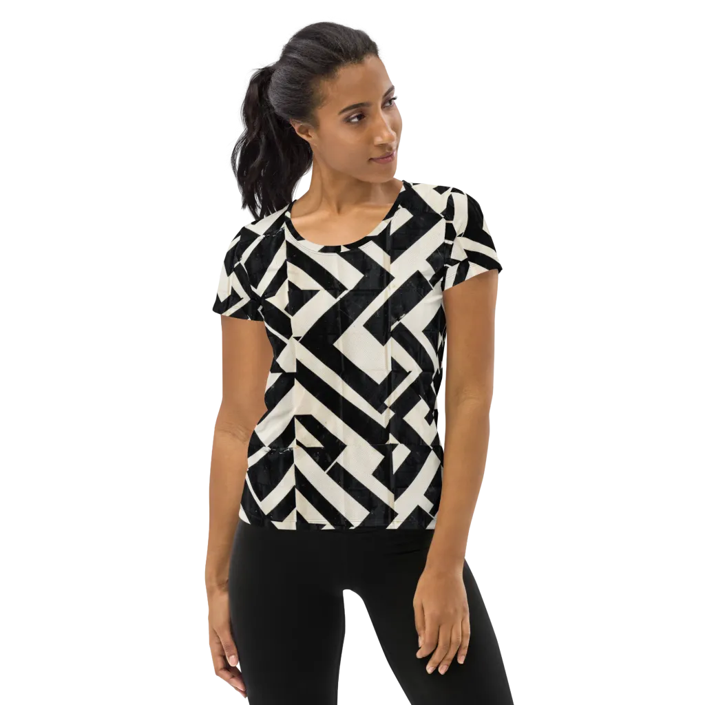 Obsidian Origami on Women's Athletic T-Shirt — Front