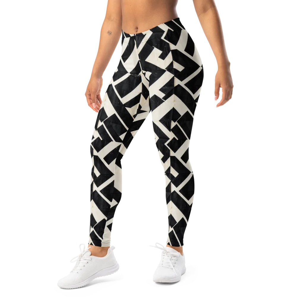 Obsidian Origami on Leggings — Left Front