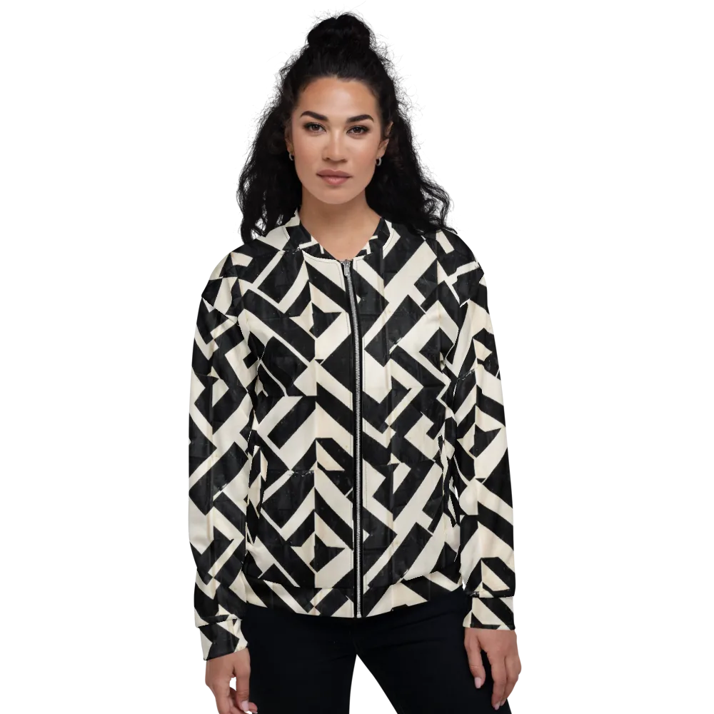 Obsidian Origami on Bomber Jacket — Front