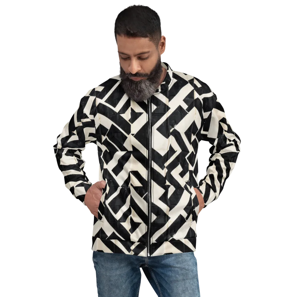 Obsidian Origami on Bomber Jacket — Front
