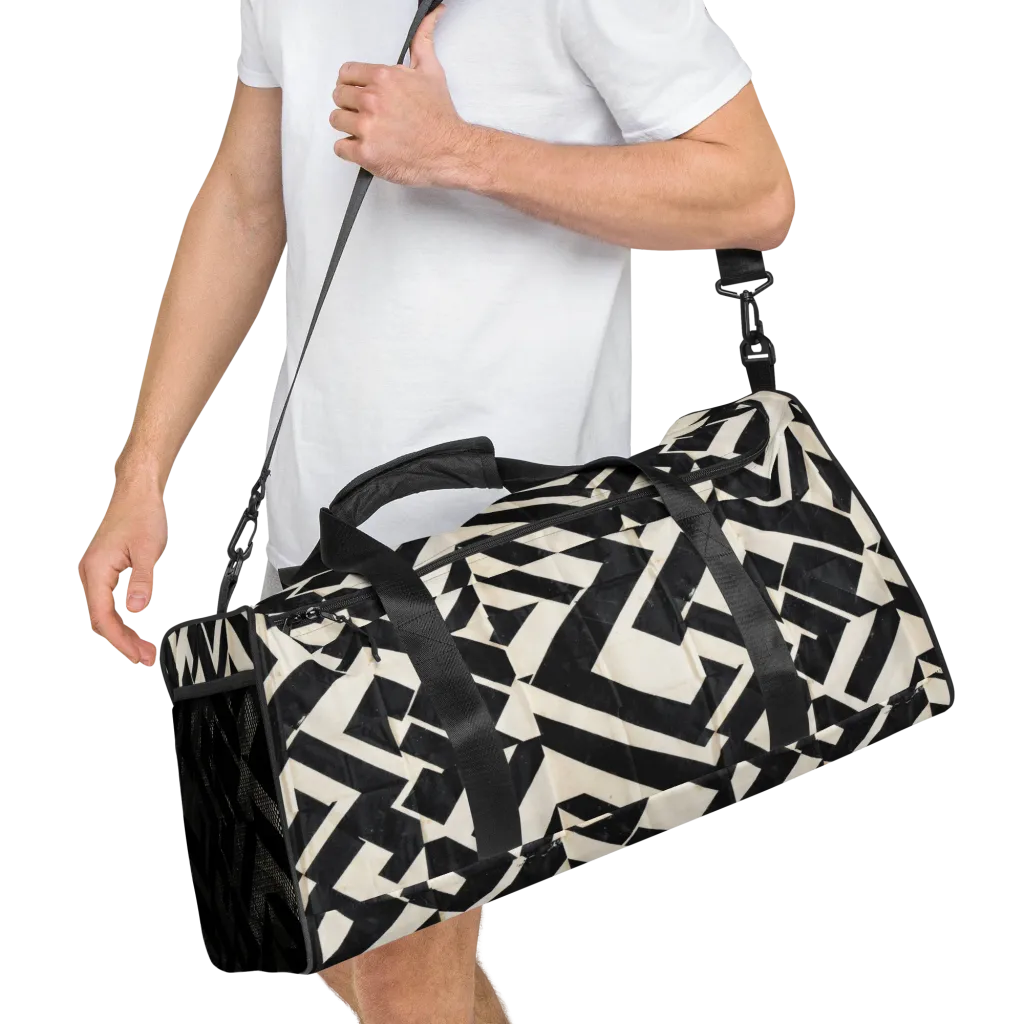 Obsidian Origami on Duffle Bag — Right Front