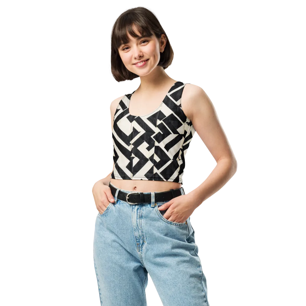 Obsidian Origami on Crop Top — Front