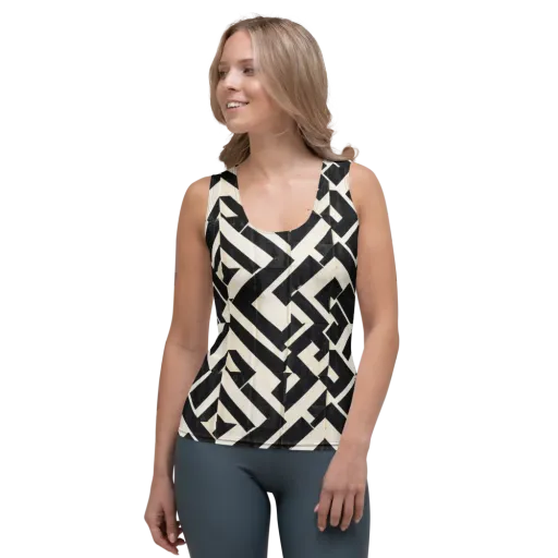 Obsidian Origami on a Women's Tank Top