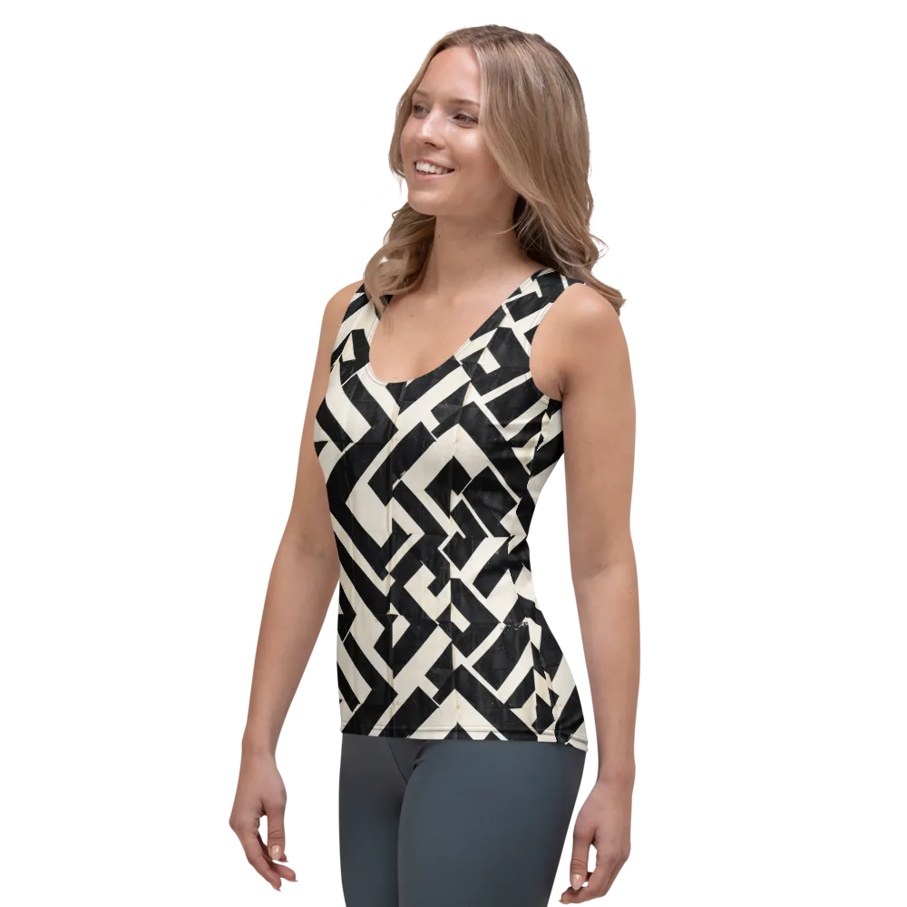 Obsidian Origami on Women's Tank Top — Left Front