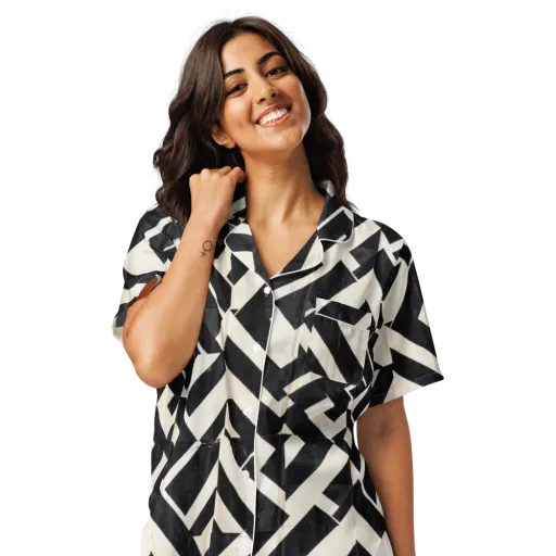 Obsidian Origami on a Women's Short Sleeve Pajama Top
