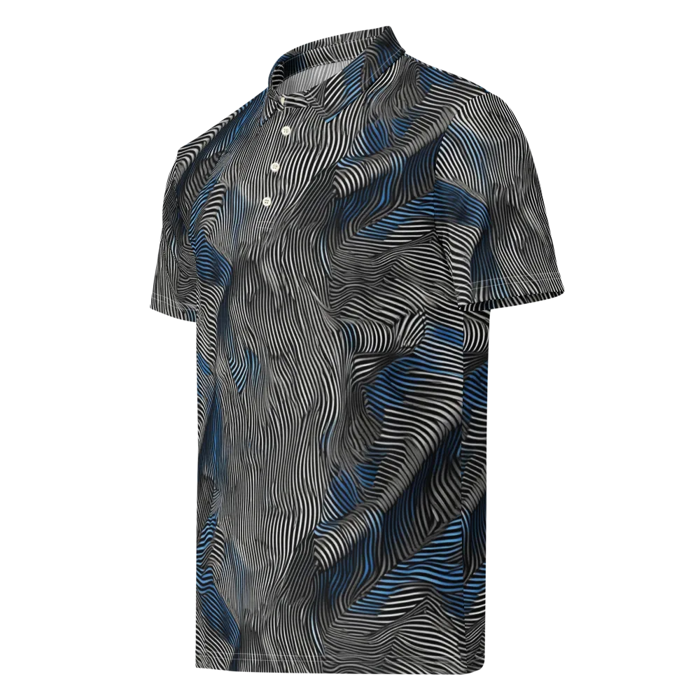 Ripple Theory on Men's Slim Fit Polo Shirt — Left Front