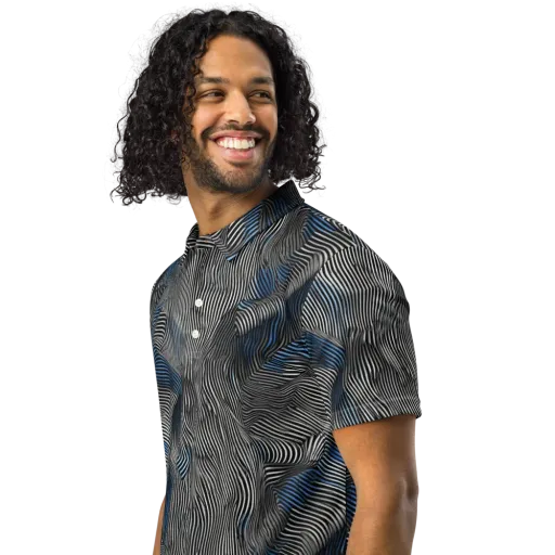 Ripple Theory on a Men's Slim Fit Polo Shirt