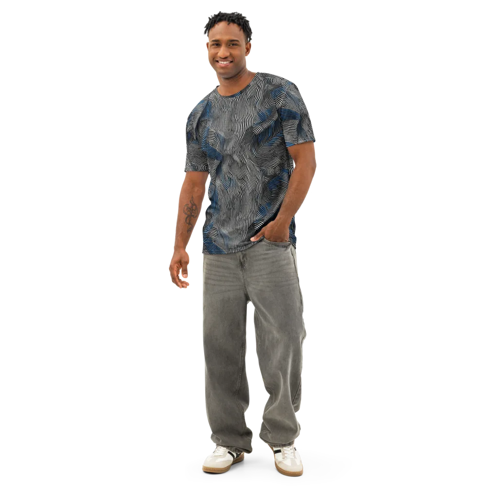Ripple Theory on Men's Cotton Crew Neck T-Shirt — Front