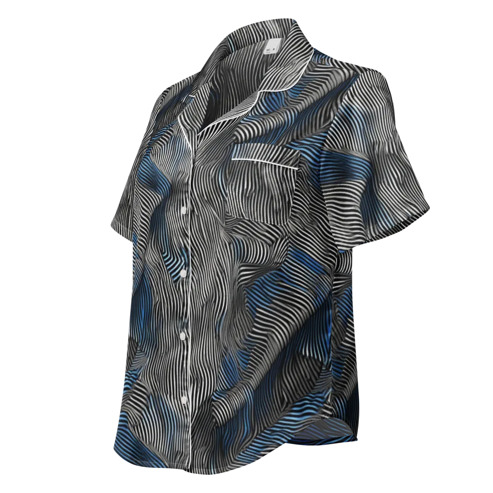 Ripple Theory on Women's Short Sleeve Pajama Top — Left Front
