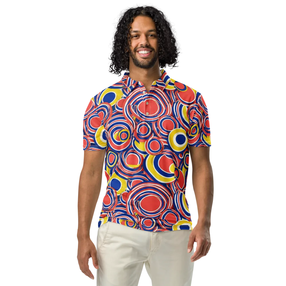 Carnival Circles on Men's Slim Fit Polo Shirt — Front