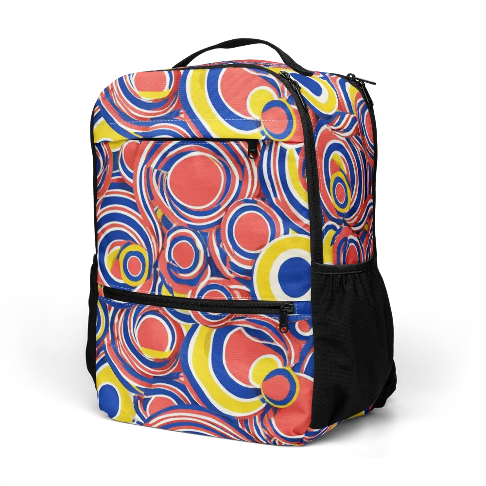 Carnival Circles on Utility Backpack — Left Front
