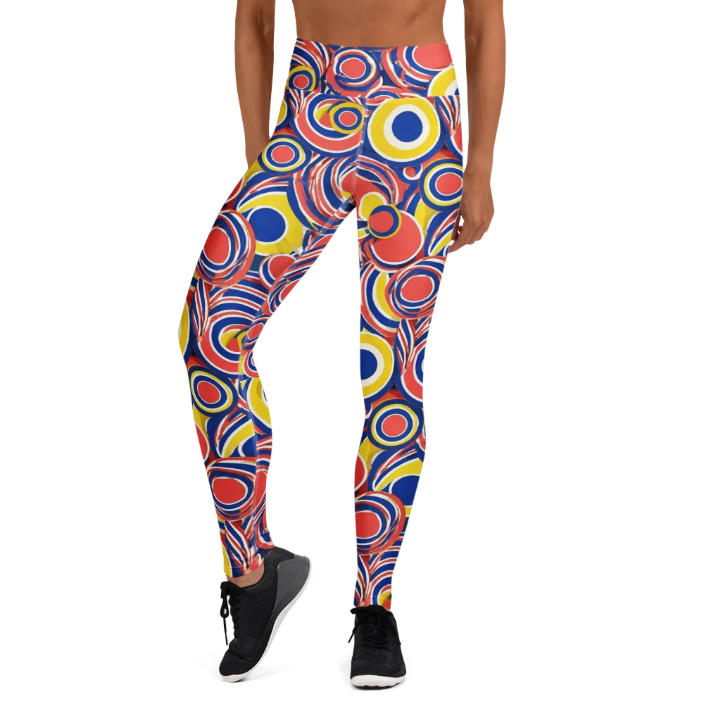 Carnival Circles on Yoga Leggings — Front