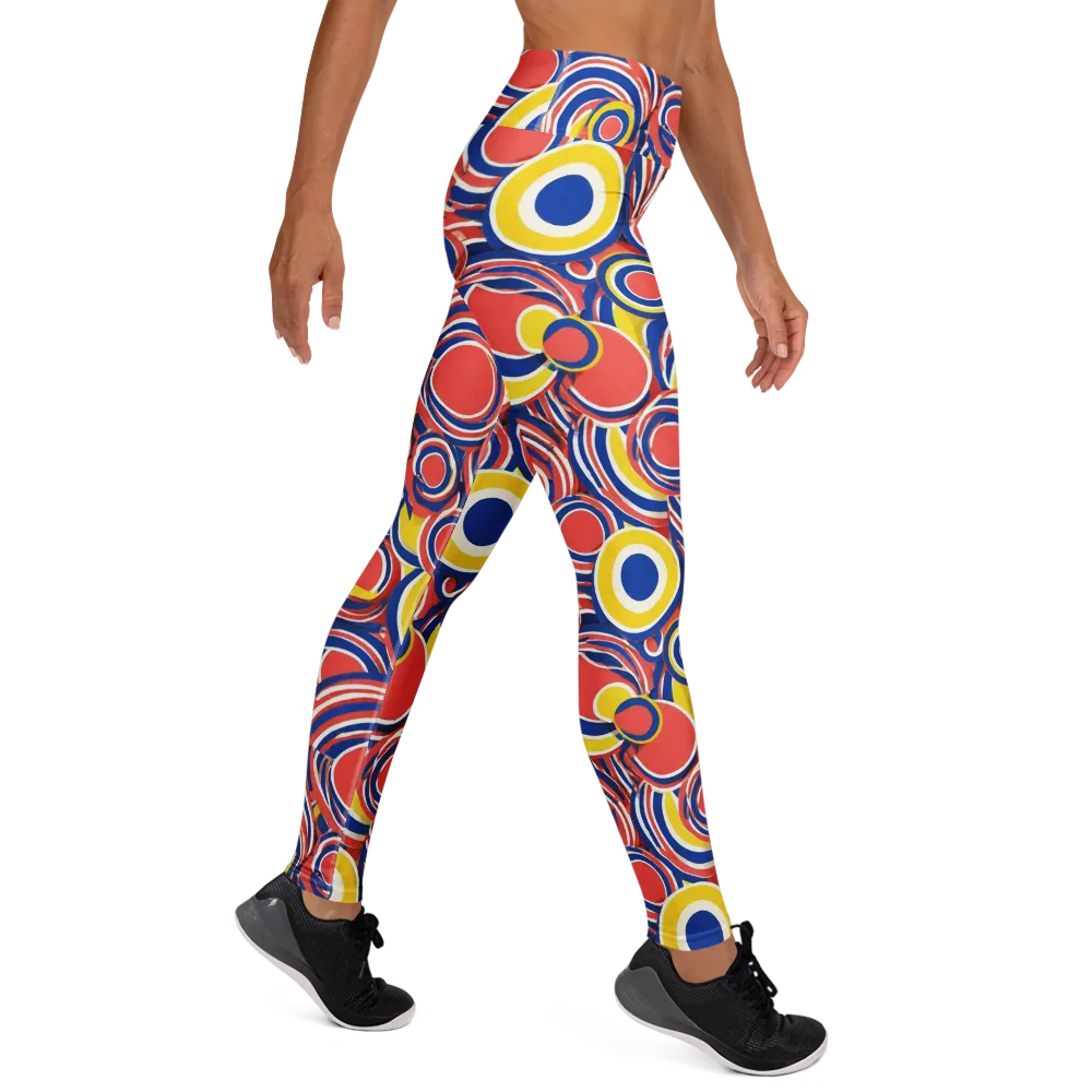 Carnival Circles on Yoga Leggings — Right