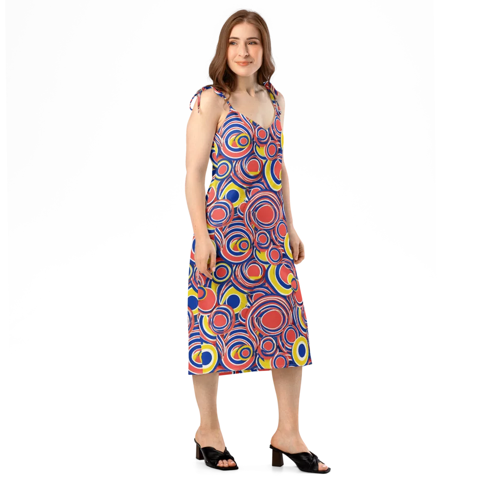 Carnival Circles on Slip Dress — Right Front