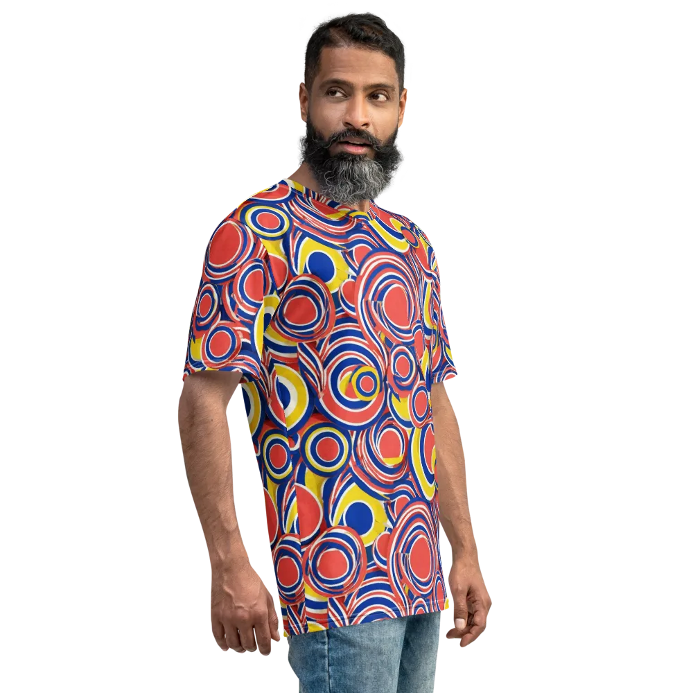 Carnival Circles on Men's Crew Neck T-Shirt — Right