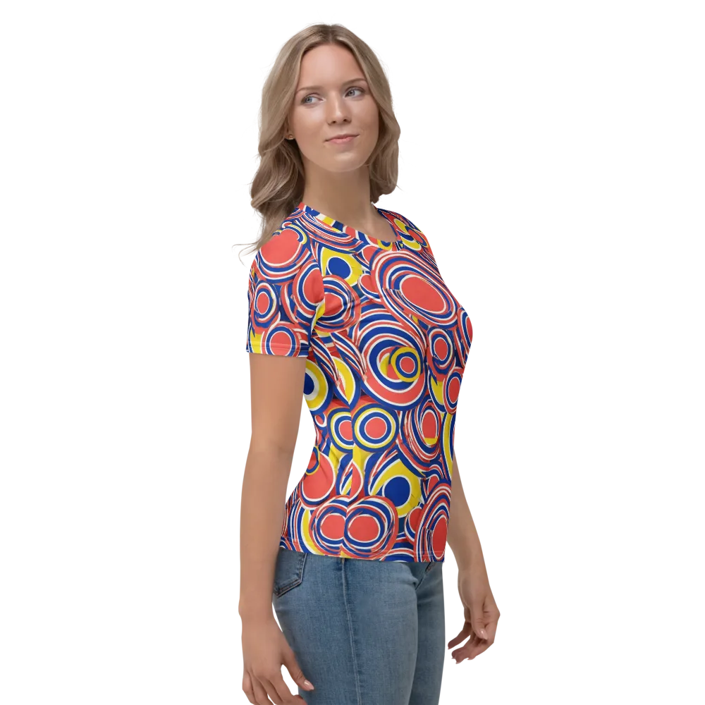 Carnival Circles on Women's Crew Neck T-Shirt — Right