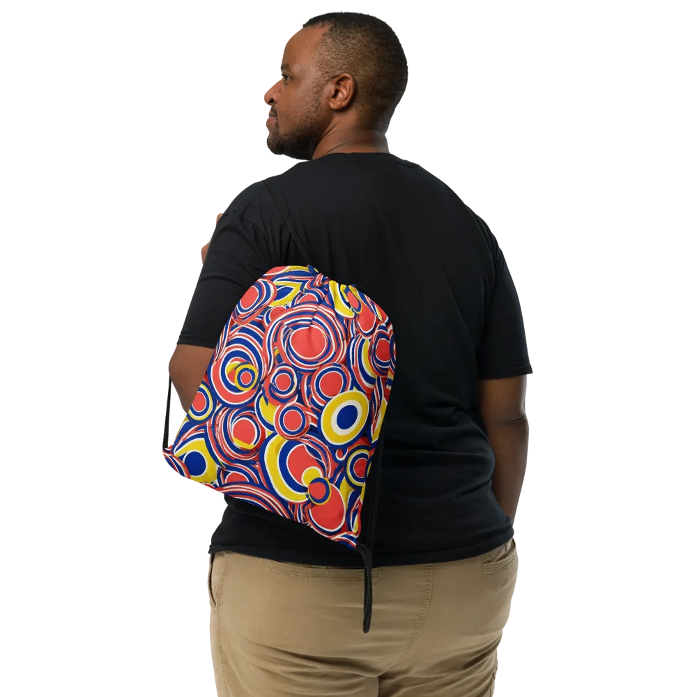 Carnival Circles on Drawstring Bag — Front