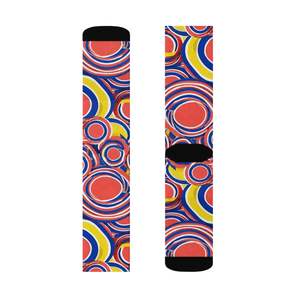 Carnival Circles on Socks — Left Sock