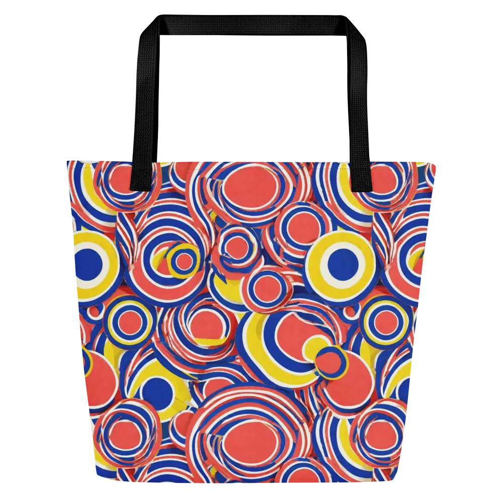 Carnival Circles on Large Tote Bag W/ Pocket — Front