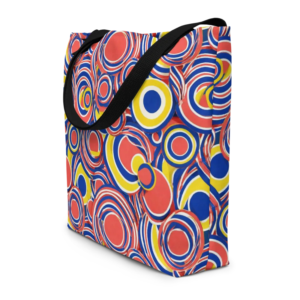 Carnival Circles on Large Tote Bag W/ Pocket — Front