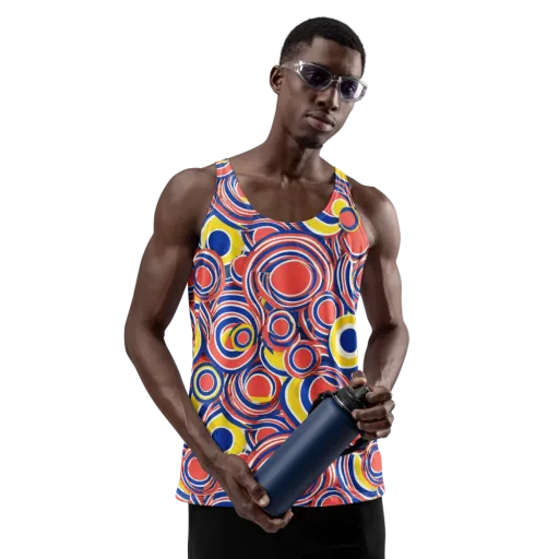 Carnival Circles on a Men's Tank Top