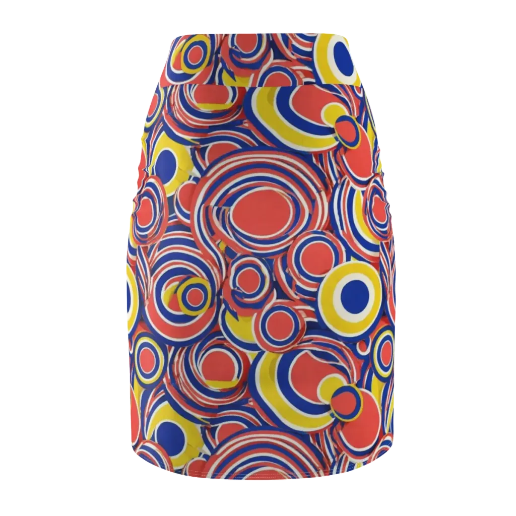 Carnival Circles on Pencil Skirt — Back