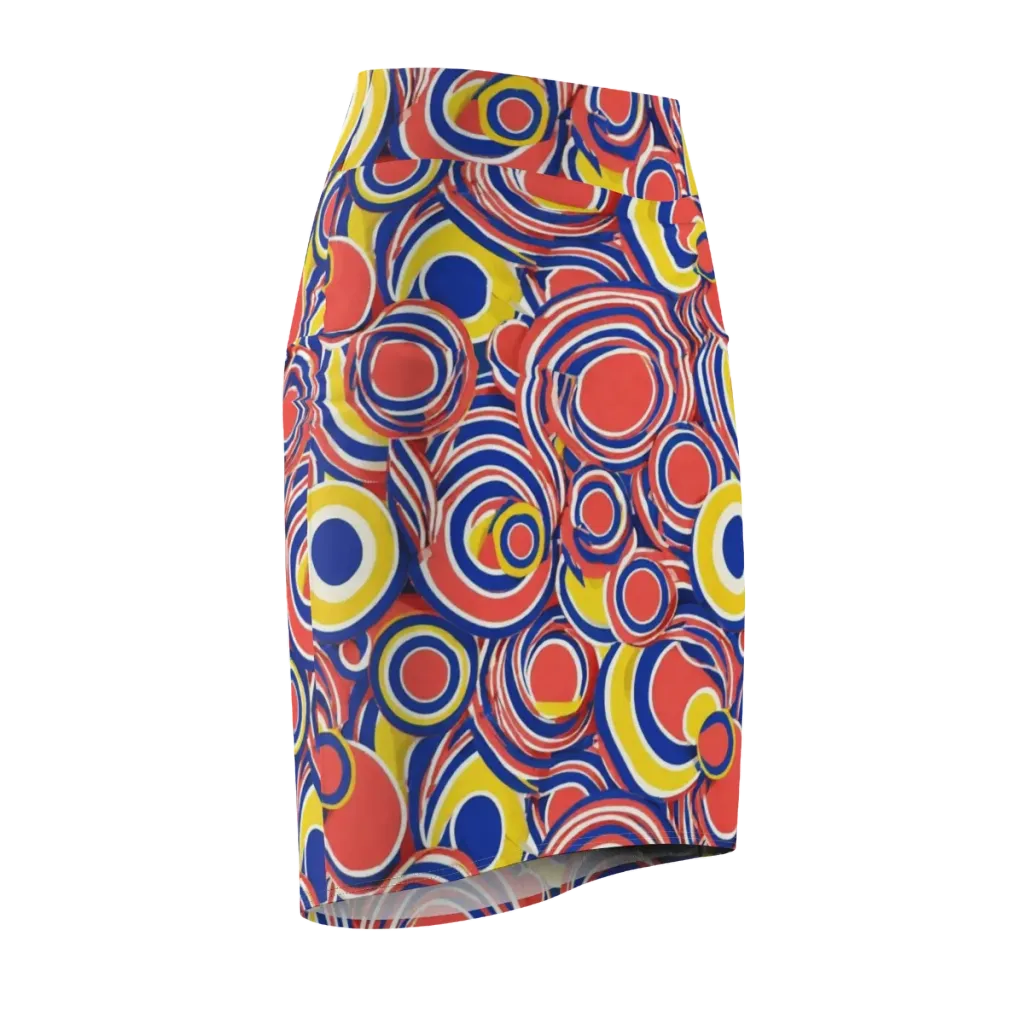 Carnival Circles on Pencil Skirt — Front Side