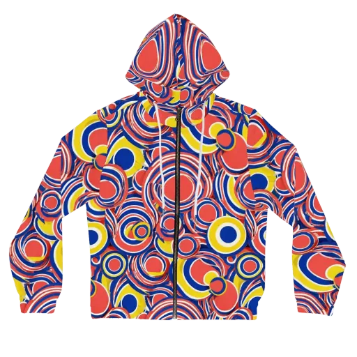 Carnival Circles on a Women's Full-Zip Hoodie