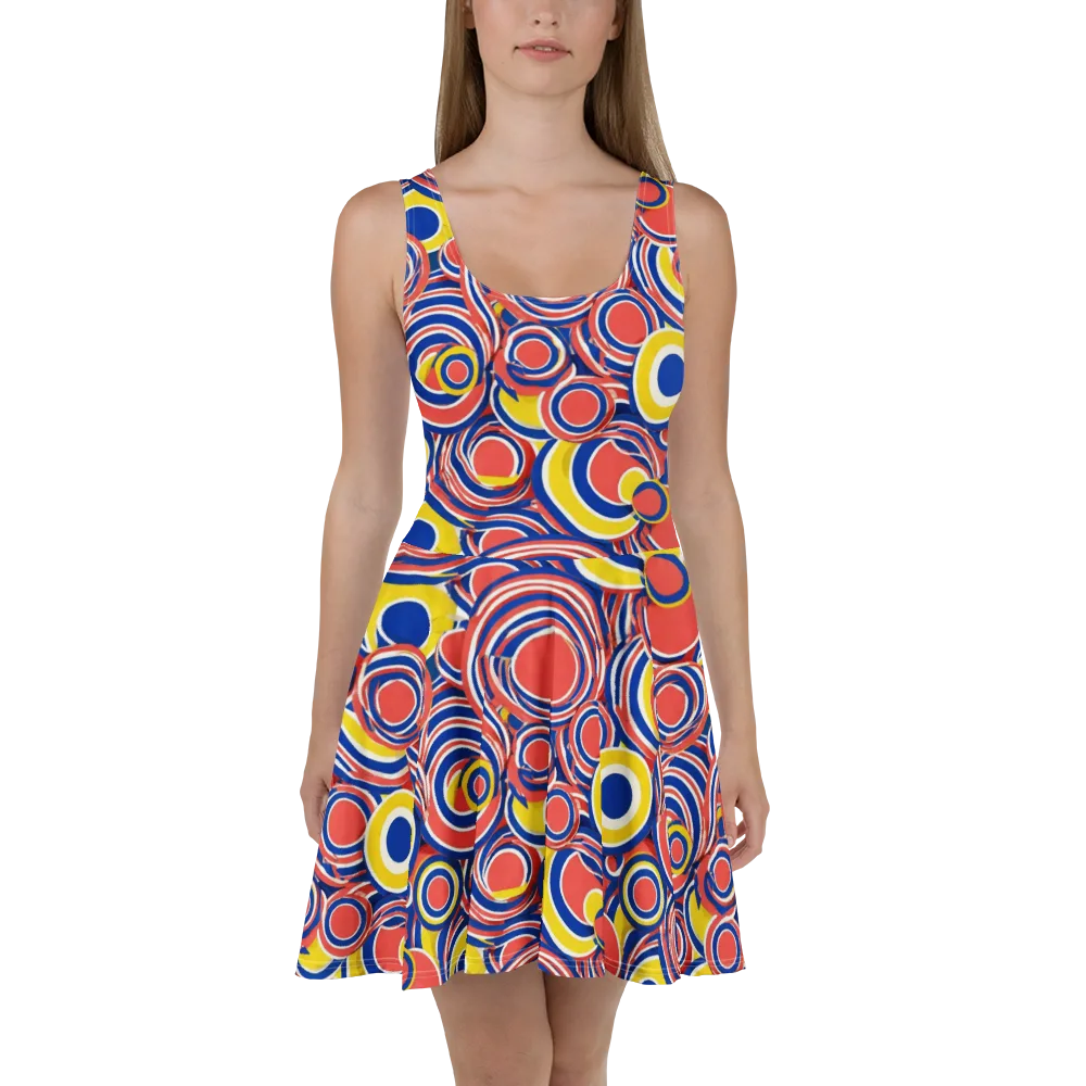 Carnival Circles on Skater Dress — Front