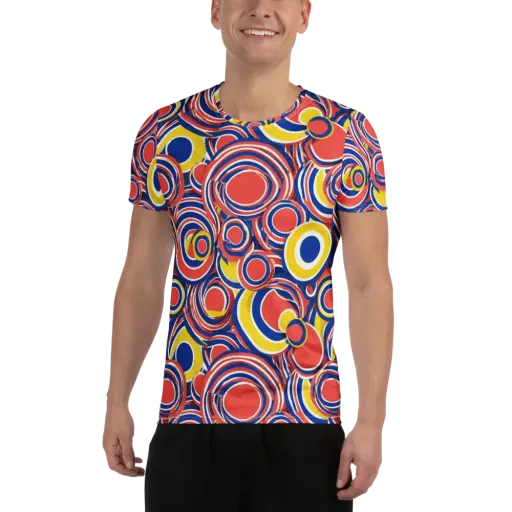 Carnival Circles on a Men's Athletic T-Shirt