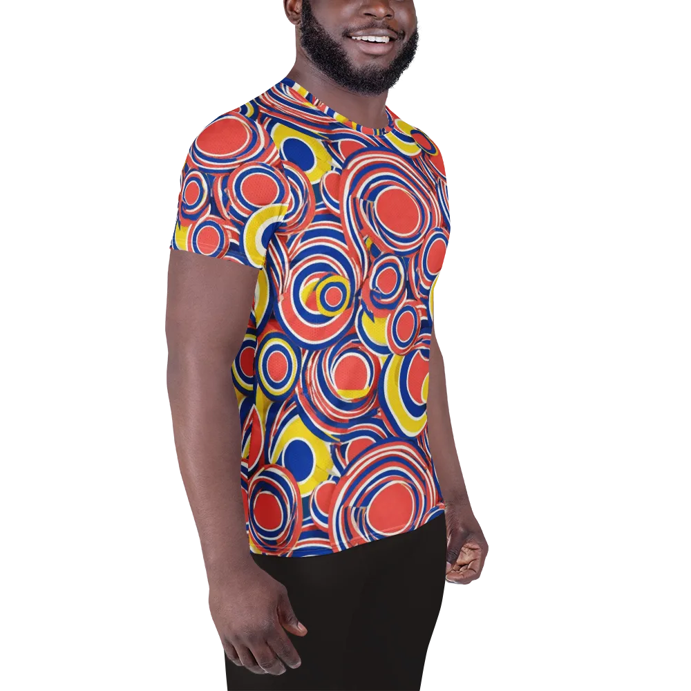 Carnival Circles on Men's Athletic T-Shirt — Right