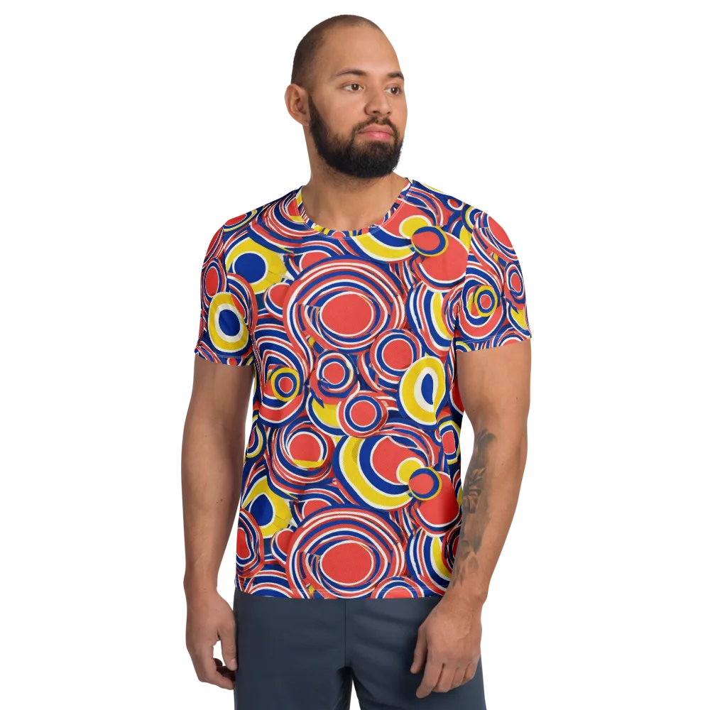 Carnival Circles on Men's Athletic T-Shirt — Front