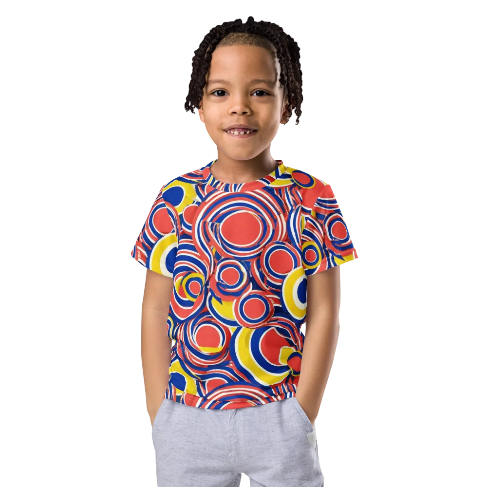 Carnival Circles on Kids Crew Neck T-Shirt — Front