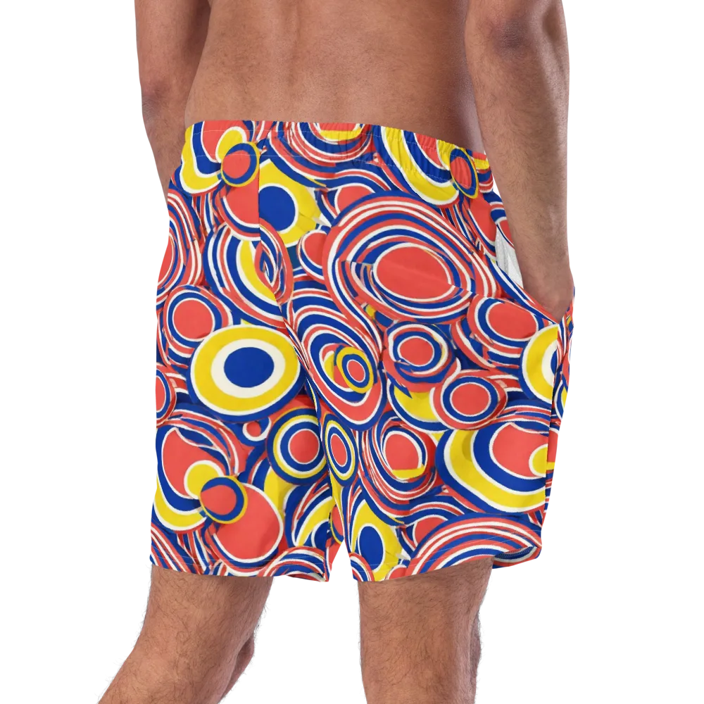 Carnival Circles on Swim Trunks — Right Back