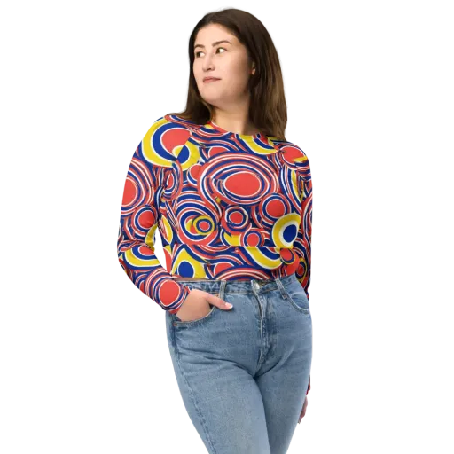 Carnival Circles on a Long Sleeve Crop Top