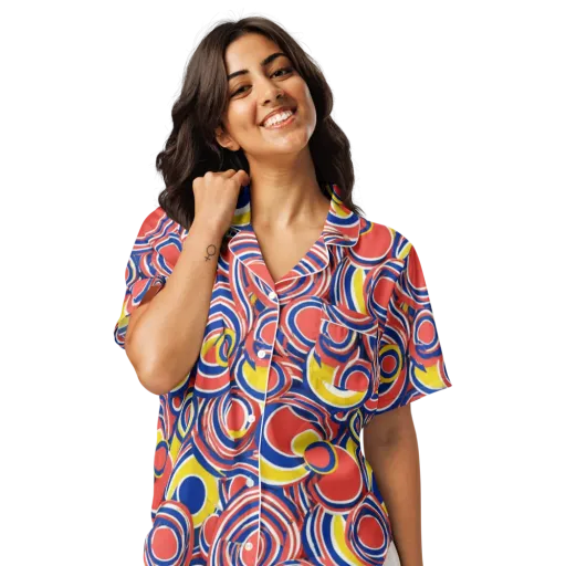 Carnival Circles on a Women's Short Sleeve Pajama Top