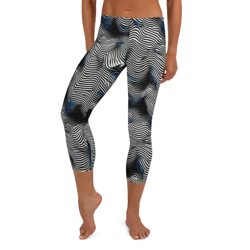 Cobalt Undulation on a Capri Leggings