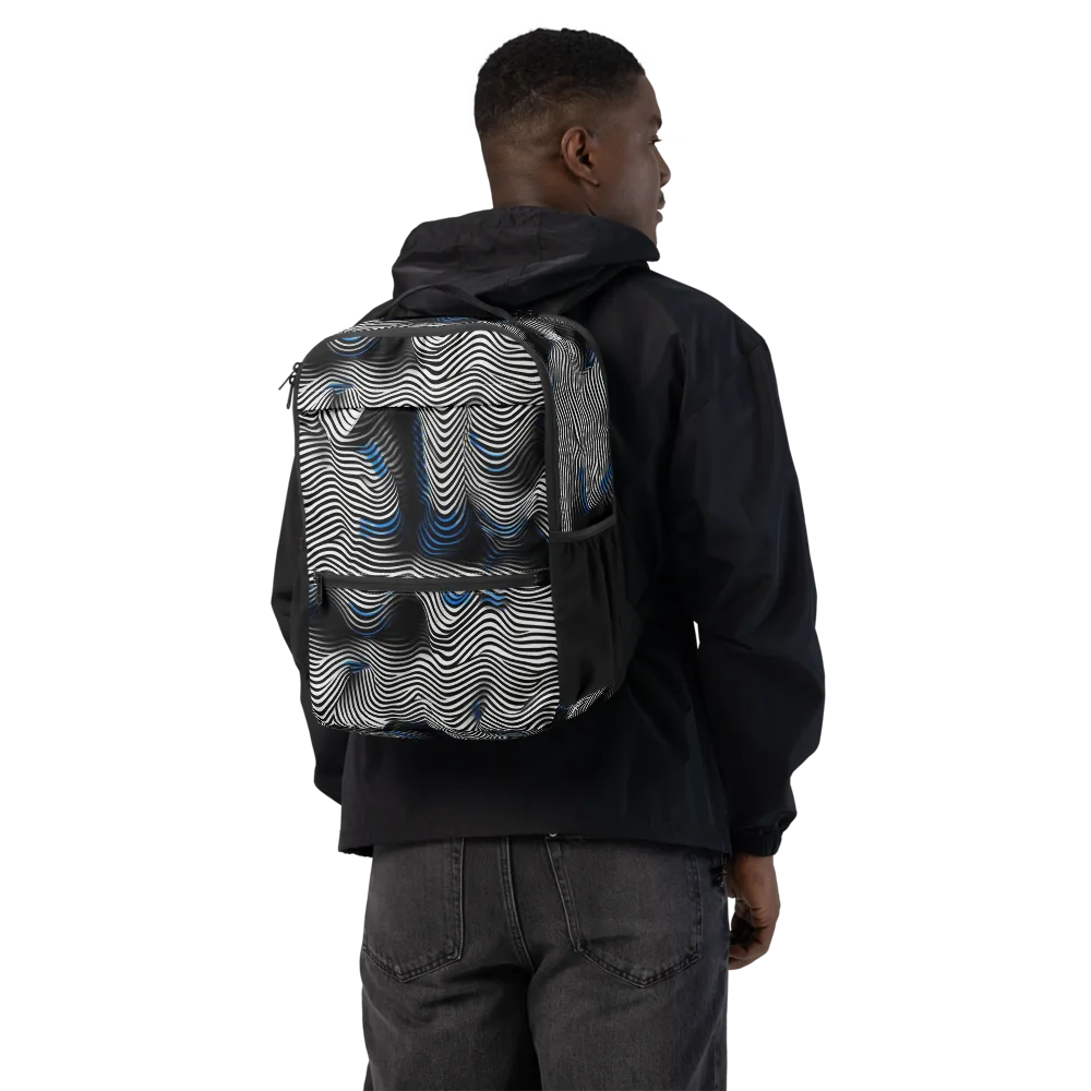 Cobalt Undulation on Utility Backpack — Back