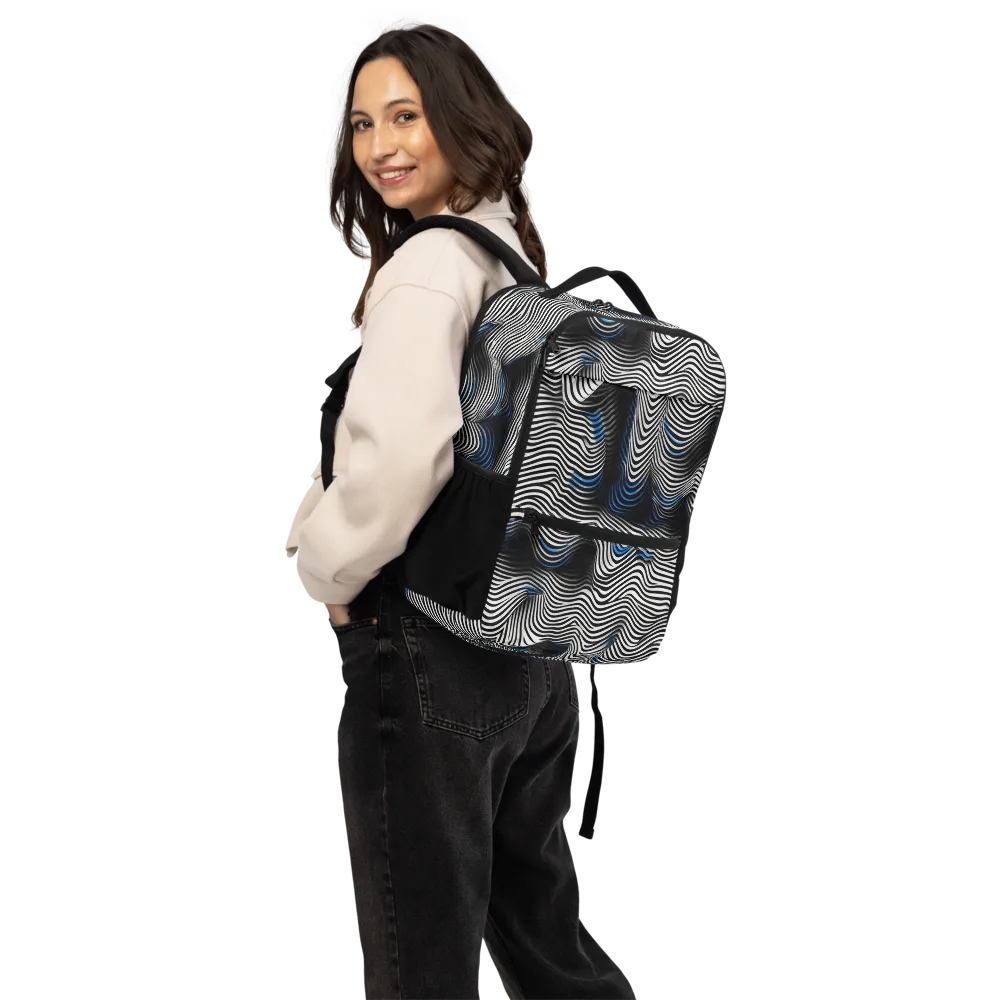 Cobalt Undulation on Utility Backpack — Back