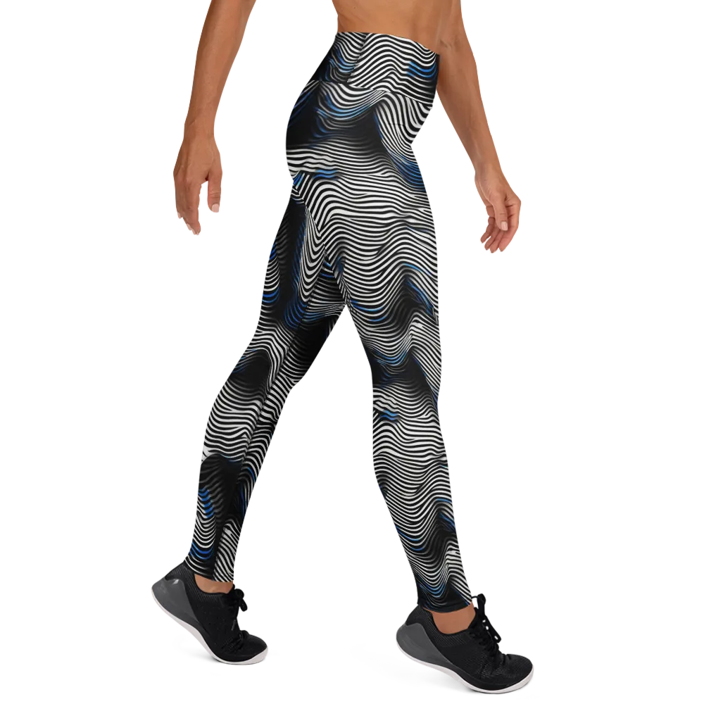 Cobalt Undulation on Yoga Leggings — Right