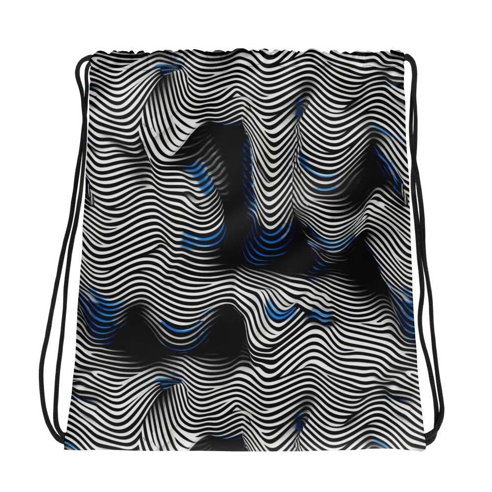 Cobalt Undulation on Drawstring Bag — Photo