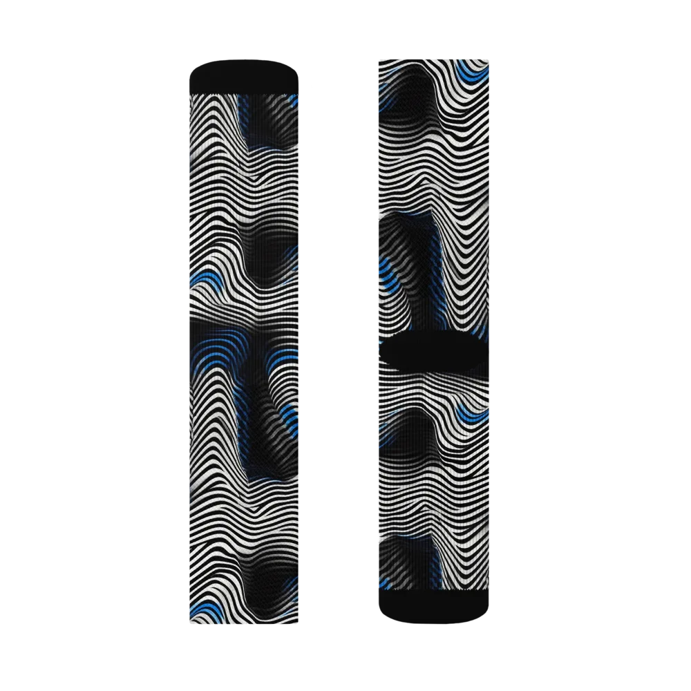 Cobalt Undulation on Socks — Right Sock